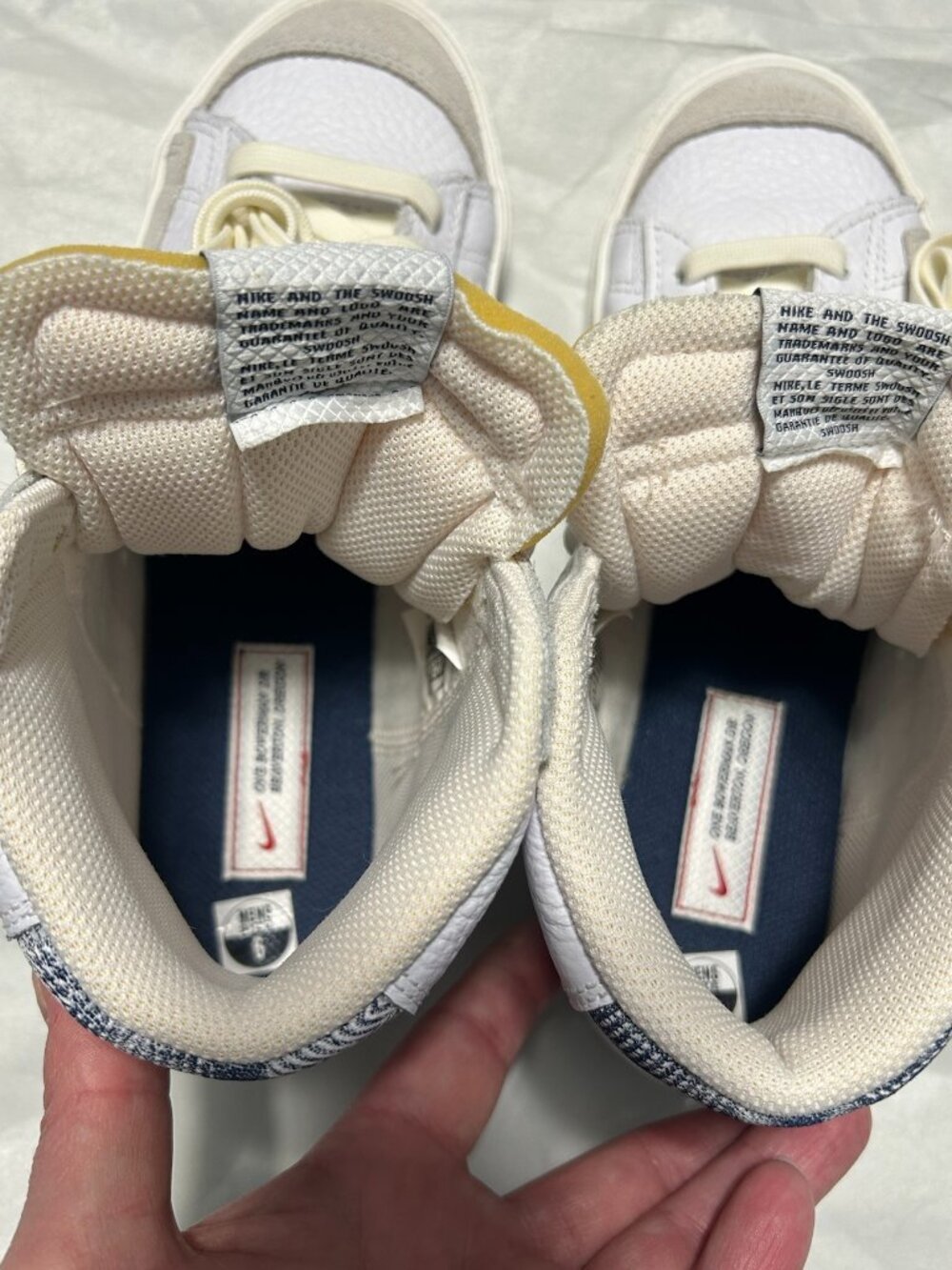 Nike Blazer Mid '77 "Washed Denim" EUC White/Navy/Cream Sneakers Men's Size 6 - Picture 13 of 16